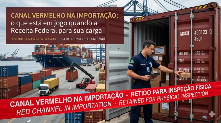 canal vermelho na importa&ccedil;&atilde;o Sidnei Lostado advogado