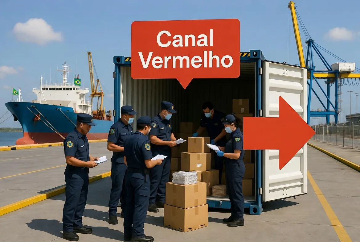 canal-vermelho-importacao a Receita Federal faz exame físico e documental na importação