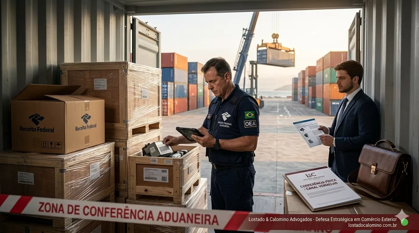 O que é o canal vermelho na importação e conferência física