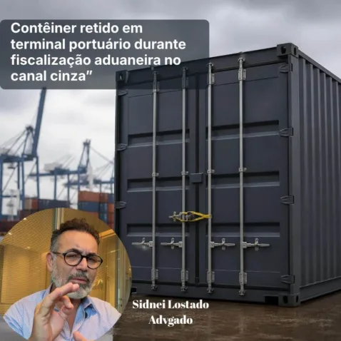 Advogados sidnei lostado e deborah calomino. Contêiner retido em terminal portuário durante fiscalização aduaneira no canal cinza